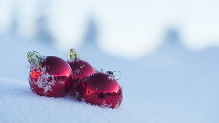 Image showing christmas ball in snow