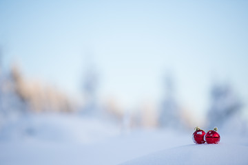 Image showing christmas ball in snow