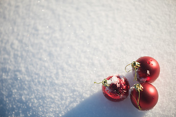 Image showing christmas ball in snow