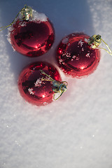 Image showing christmas ball in snow