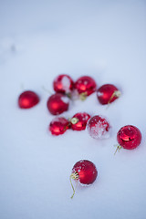 Image showing christmas ball in snow