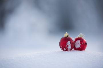 Image showing christmas ball in snow