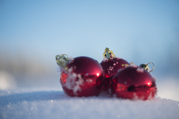 Image showing christmas ball in snow