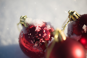 Image showing christmas ball in snow