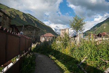 Image showing Towers in mountain village