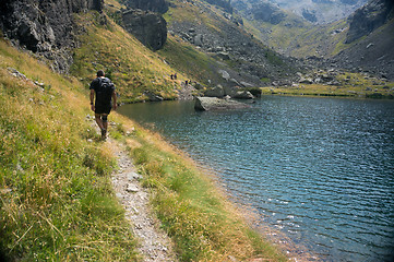 Image showing Romantic mountain lake in Alps