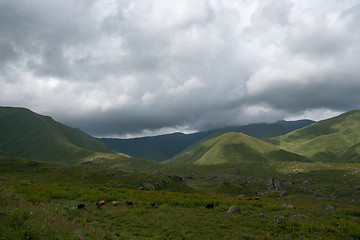 Image showing Hiking in mountains