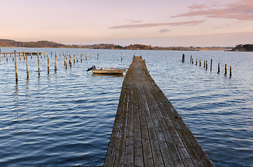 Image showing last boat on the pier 