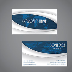 Image showing Blue scribbled map business card template