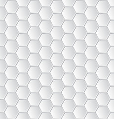 Image showing Abstract white hexagon pattern wallpaper