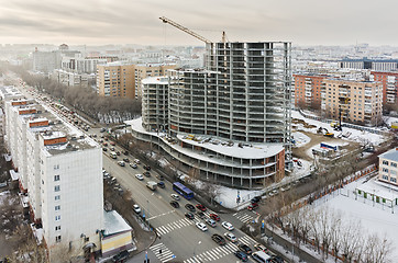 Image showing Construction site of residential house in Tyumen