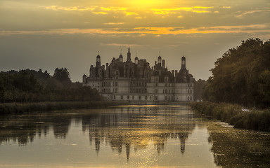 Image showing Chambord Castle at Sunset