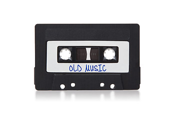 Image showing Vintage audio cassette tape, isolated on white background