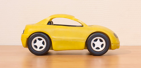 Image showing Clear colored small car toy