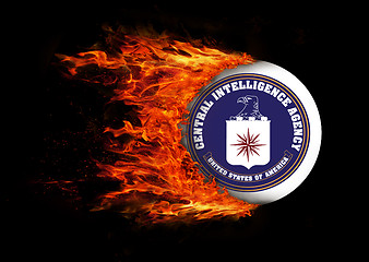 Image showing Flag with a trail of fire - CIA