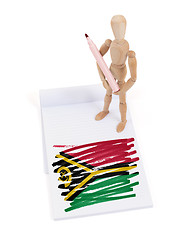 Image showing Wooden mannequin made a drawing - Vanuatu