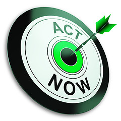 Image showing Act Now Shows Sign To Take Action