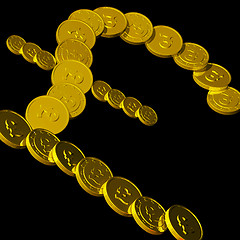 Image showing Coins Pound Symbol Showing British Budget