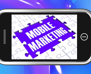 Image showing Mobile Marketing On Smartphone Showing Ecommerce