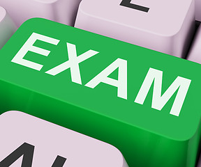 Image showing Exam Key Shows Examination Exams Or Web Test