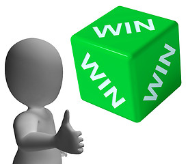 Image showing Win Dice Showing Success Winner And Champion