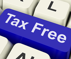 Image showing Tax Free Key Means Untaxed\r