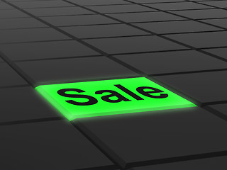 Image showing Sales Button Shows Promotions And Deals