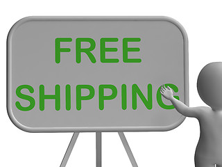 Image showing Free Shipping Whiteboard Shows Item Shipped At No Cost