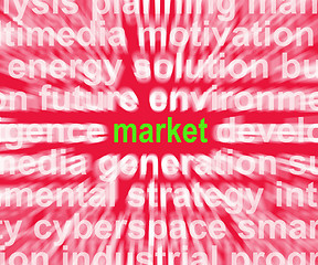 Image showing Market Word Shows Advertising And Selling Goods