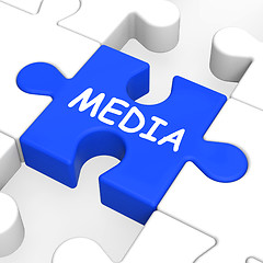 Image showing Media Jigsaw Shows Multimedia Newspapers Radio Or Tv