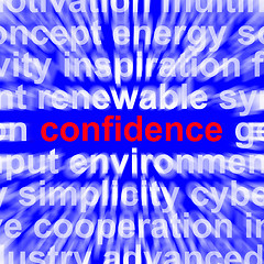 Image showing Confidence Word Shows Self-Assurance Composure And Belief