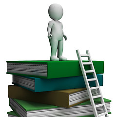 Image showing Student On Books Showing Educated