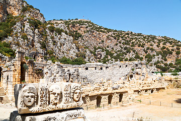 Image showing  in  myra turkey   old  and indigenous tomb stone