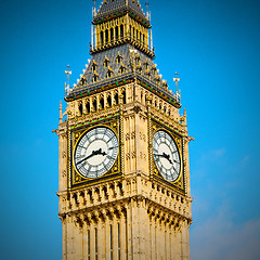 Image showing london big ben and historical old construction england  aged cit