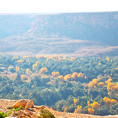 Image showing in   valley  morocco  africa the atlas dry mountain ground isola