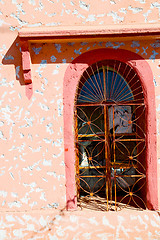 Image showing   window in morocco africa  and brown wall  