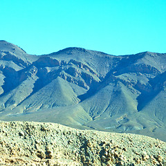 Image showing bush  in    valley  morocco     africa the atlas dry mountain  