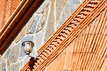 Image showing red tile in morocco africa texture street  lamp