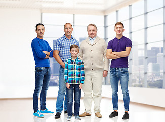 Image showing group of smiling men and boy