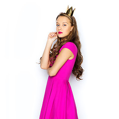 Image showing young woman or teen girl in pink dress