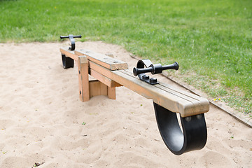 Image showing close up of swing or teeterboard on playground