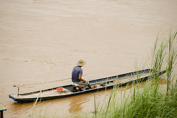 Image showing Man in boat