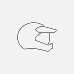 Image showing Motorcycle helmet line icon.