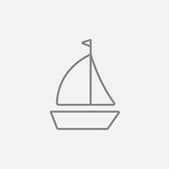 Image showing Sailboat line icon.