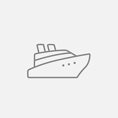 Image showing Cruise ship line icon.