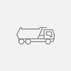 Image showing Dump truck line icon.