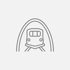 Image showing Railway tunnel line icon.