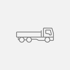 Image showing Dump truck line icon.