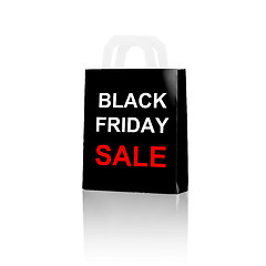 Image showing shopping bag with sale and black friday word