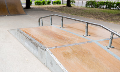 Image showing close up of ramp at city skatepark